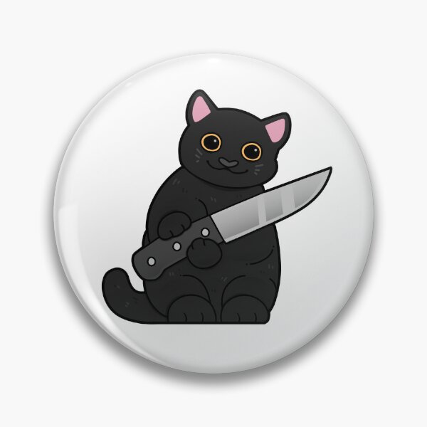 Item preview, Halloween Black Cat with Knife designed and sold by Mossysplashart.