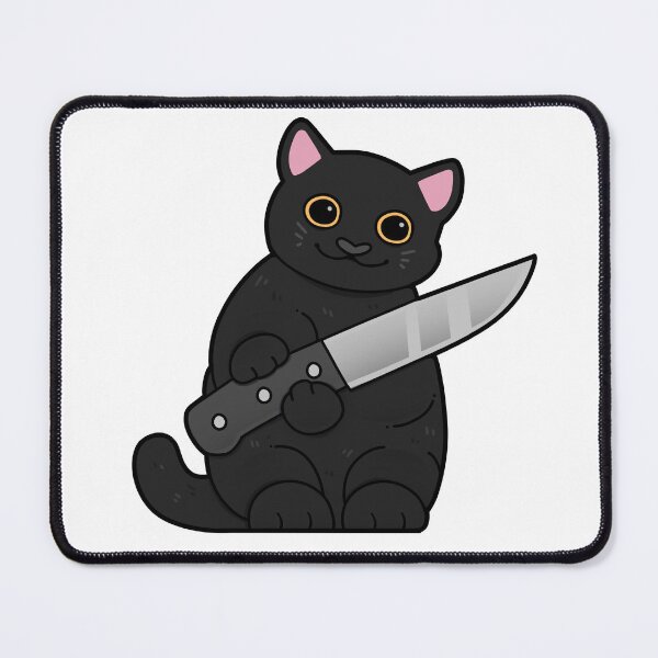 Item preview, Halloween Black Cat with Knife designed and sold by Mossysplashart.