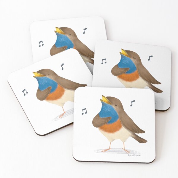 Item preview, Blue Throated Nightingale Bird singing designed and sold by julianamotzko.