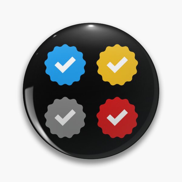 Item preview, Blue Gold Grey and Red checkmark Pack - verified check mark - blue ribbon verified mark meme designed and sold by MillennialMemer.