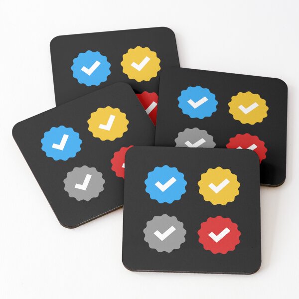 Item preview, Blue Gold Grey and Red checkmark Pack - verified check mark - blue ribbon verified mark meme designed and sold by MillennialMemer.