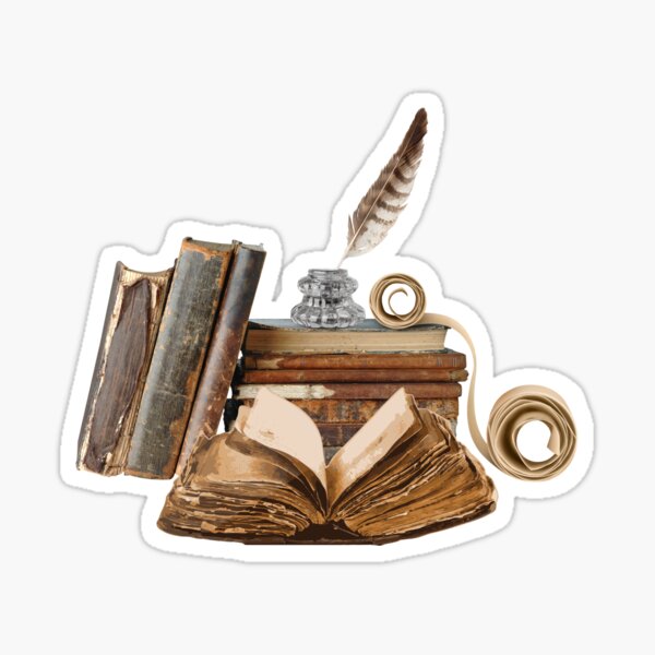 Vintage books Sticker for Sale by courtney petersen
