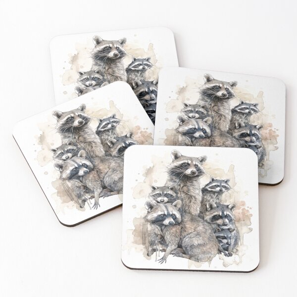 Item preview, Watercolor Wash Raccoons designed and sold by Matt's Artificial Nature.