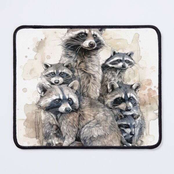Item preview, Watercolor Wash Raccoons designed and sold by Matt's Artificial Nature.