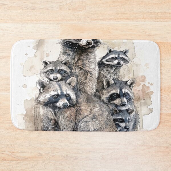 Item preview, Watercolor Wash Raccoons designed and sold by Matt's Artificial Nature.