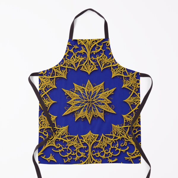 Item preview, Mandala Golden Flower On Blue Mandala Blue - Mandalas designed and sold by internlvisions.