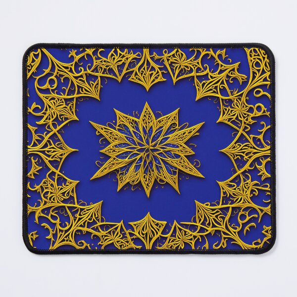 Item preview, Mandala Golden Flower On Blue Mandala Blue - Mandalas designed and sold by internlvisions.
