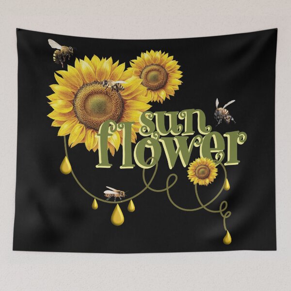 Item preview, BEE ON A SUNFLOWER, SUNSHINE AND HONEY DROPS BOHO VIBES designed and sold by FlutteringWings.