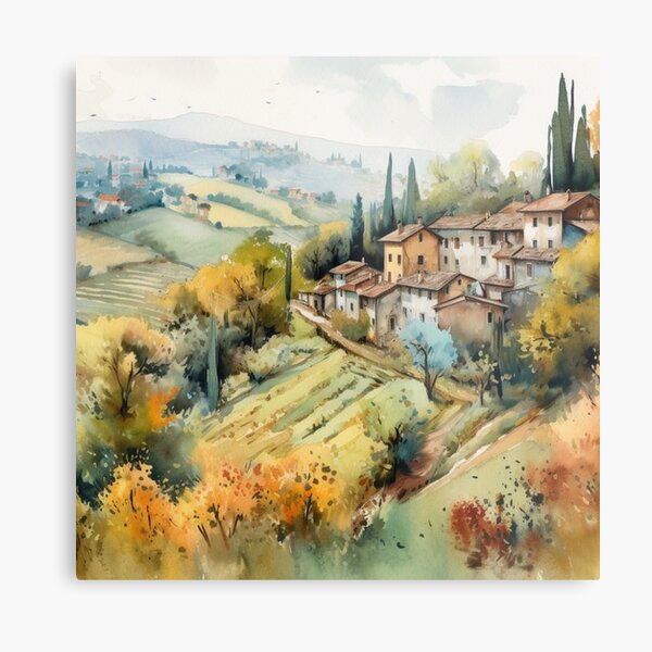 Item preview, Watercolor Italian Countryside designed and sold by LeafyLife.