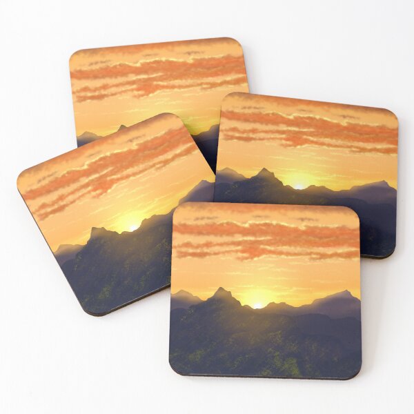 Item preview, Puerto Rico Mountain sunset with golden orange sky designed and sold by Jane Domenech.