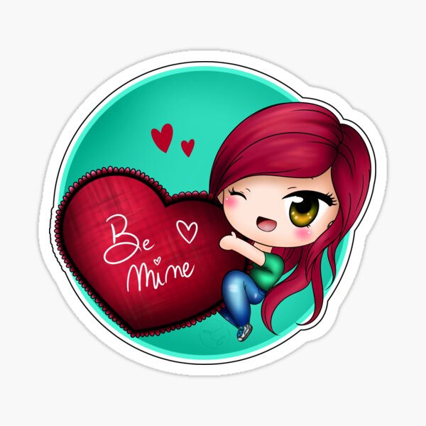 Item preview, be mine red chibi girl designed and sold by Drawersofdraw.