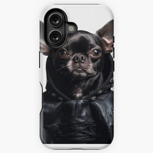 Vista previa del artículo con la obra «Chihuahua negro como Darth Vader», diseñado y vendido por LeafyLife.