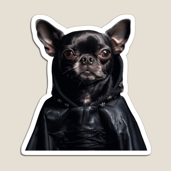 Vista previa del artículo con la obra «Chihuahua negro como Darth Vader», diseñado y vendido por LeafyLife.