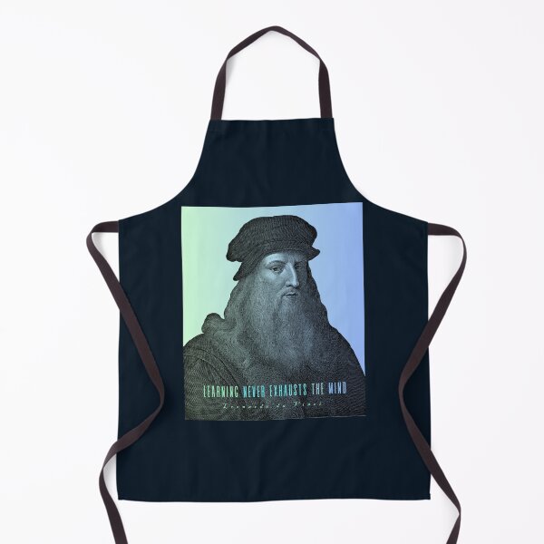 Artikelvorschau, Porträt und Zitat von Leonardo da Vinci: Lernen erschöpft nie den Geist entworfen und verkauft von artbleed.