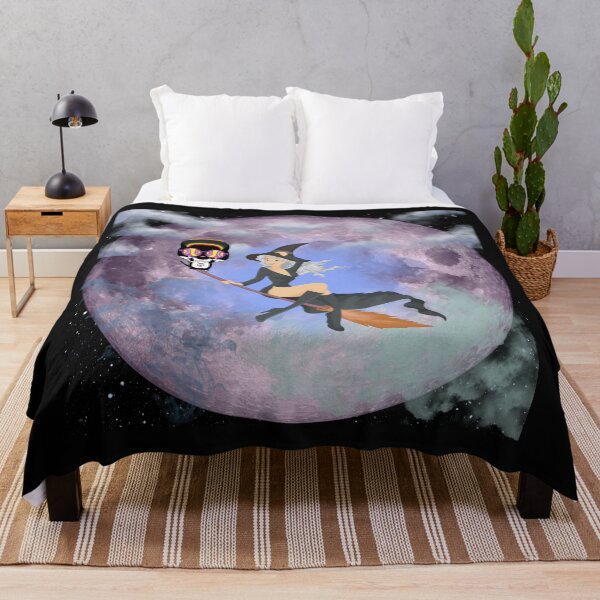 Item preview, Hippie Cat and witch fly across the moon designed and sold by Dragonheart401.