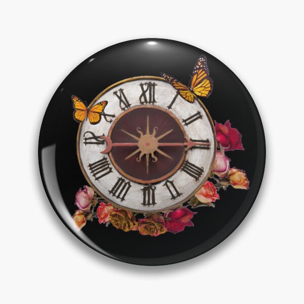 Item preview, Vintage clock with roses and butterflies designed and sold by AgArtD.