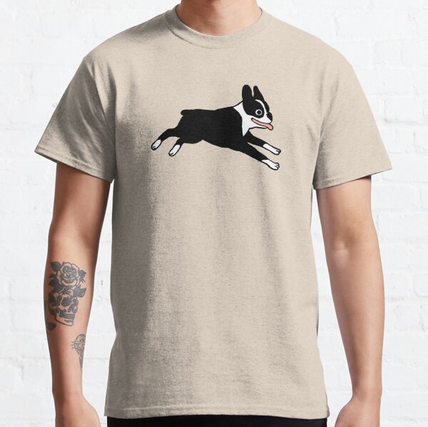 Jumping Boston Terrier Cartoon Dog Classic T-Shirt