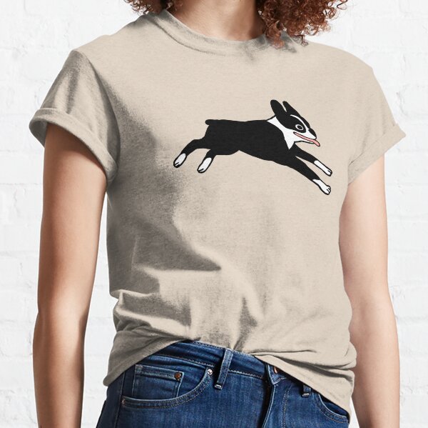 Jumping Boston Terrier Cartoon Dog Classic T-Shirt