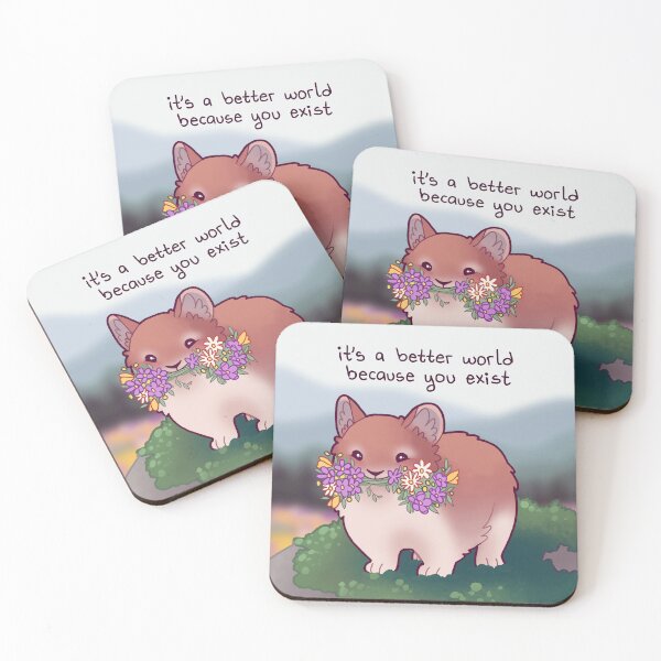 Item preview, "It's a Better World Because You Exist" Wildflower Pika designed and sold by thelatestkate.