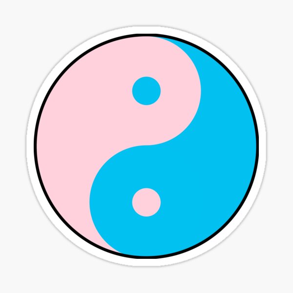 Item preview, Yin Yang symbol - pink and blue variation designed and sold by FreshFruitz.