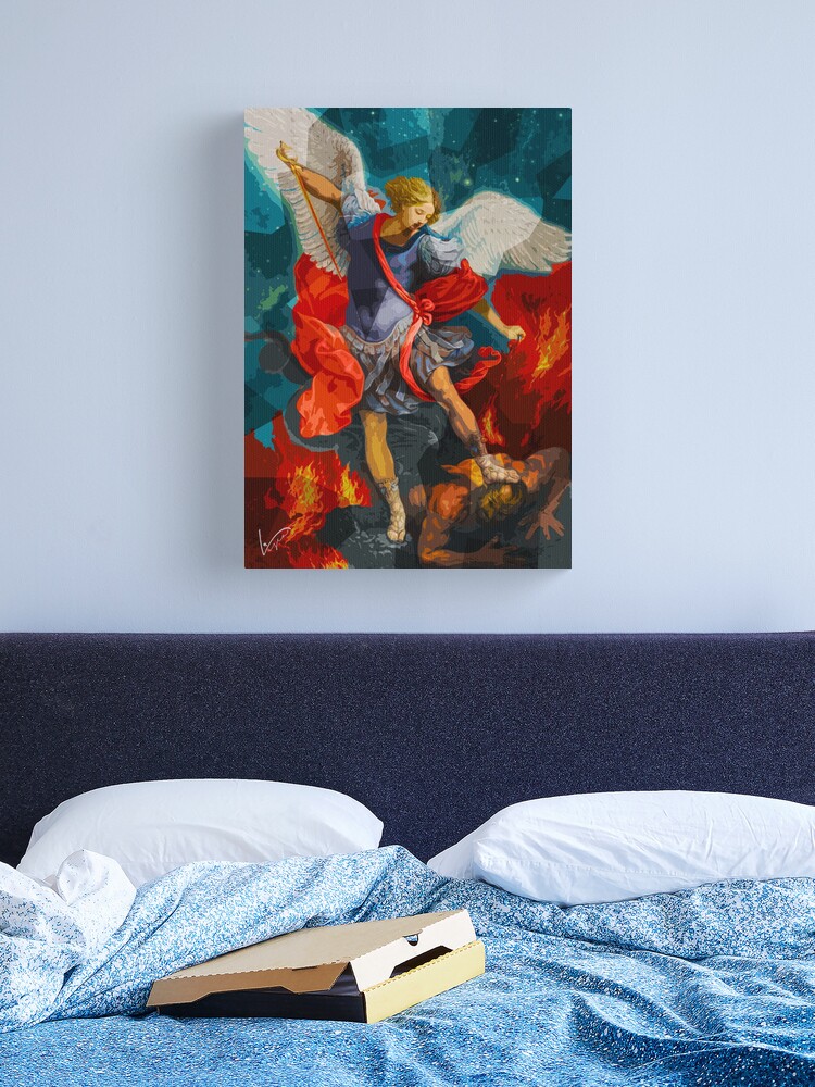 Thumbnail 1 of 3, Canvas Print, Gabriel vs Devil designed and sold by LiscaGraphicArt.