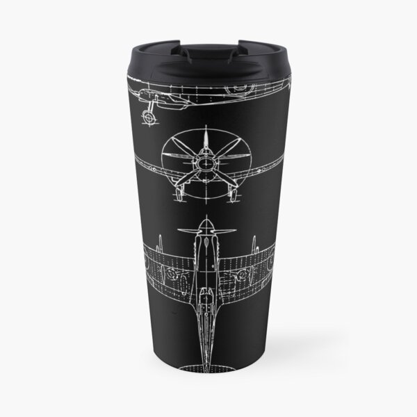 Spitfire aircraft blueprints Travel Mug