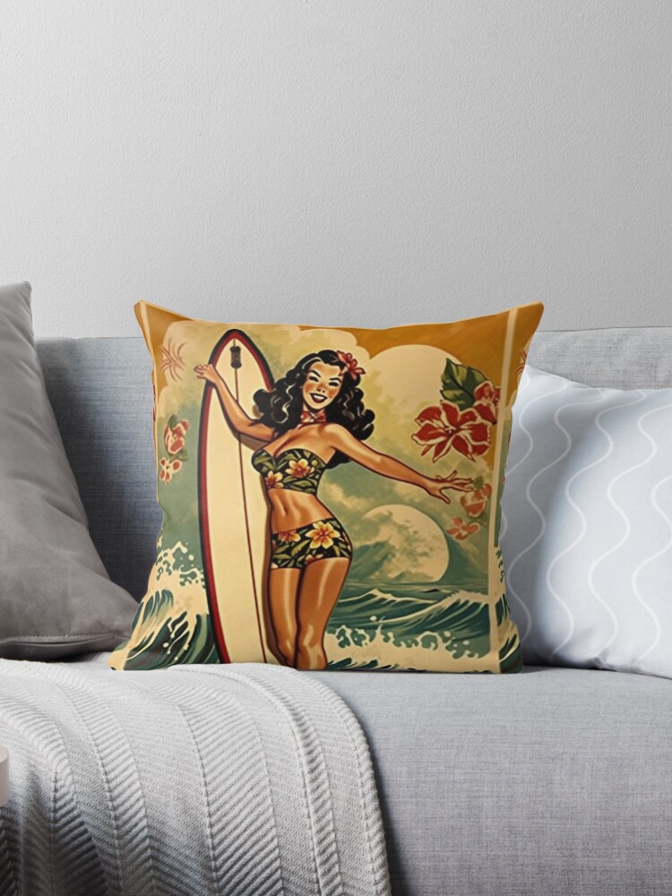 Vintage Art Print Decorative Throw Pillow / Cushion including