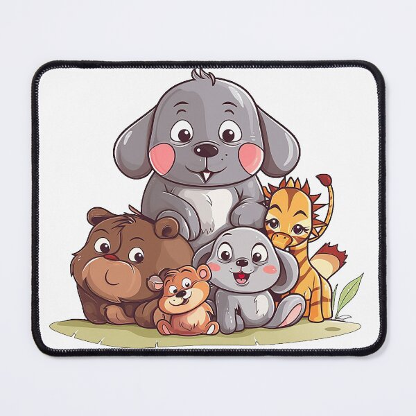 Item preview, Small collection of animals sitting happily on the floor designed and sold by InspiringInk.