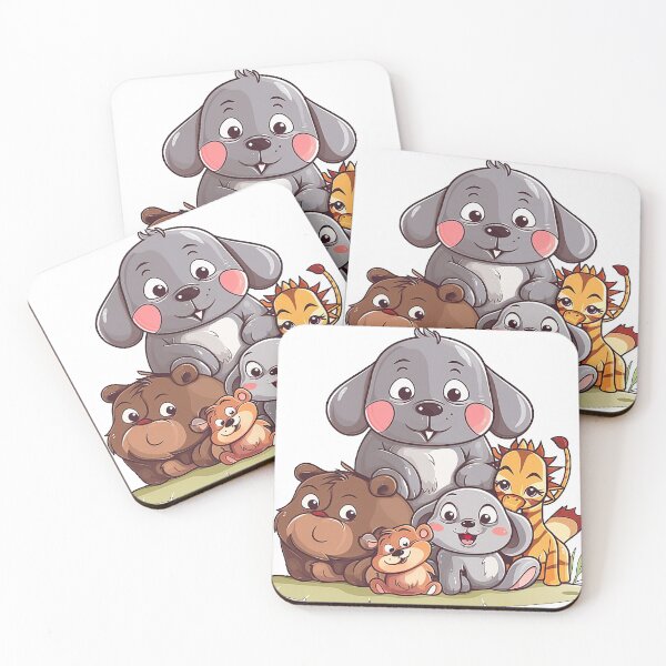 Item preview, Small collection of animals sitting happily on the floor designed and sold by InspiringInk.