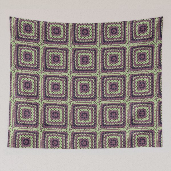 Item preview, Square Quadrados de Crochê quadrado da vovó. Roxo e Verde, pintura designed and sold by GirlaineSQ.