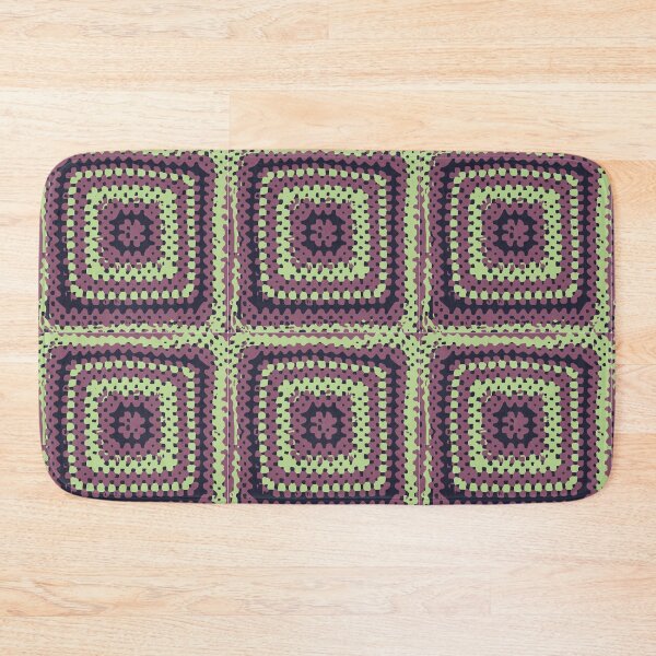 Item preview, Square Quadrados de Crochê quadrado da vovó. Roxo e Verde, pintura designed and sold by GirlaineSQ.