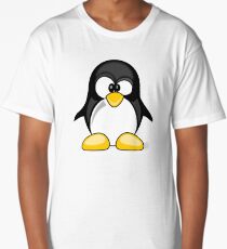 Cross Eyed Silly Cute Penguin Long T-Shirt