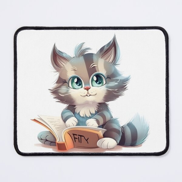 Item preview, Adorable fluffy cat reading a book designed and sold by tvasileva.