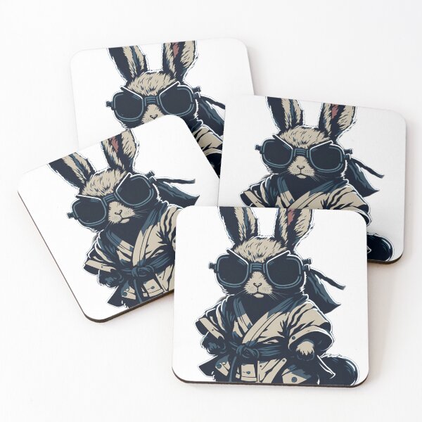 Item preview, Rabbit in Karate Suit designed and sold by ArtsyWishesShop.