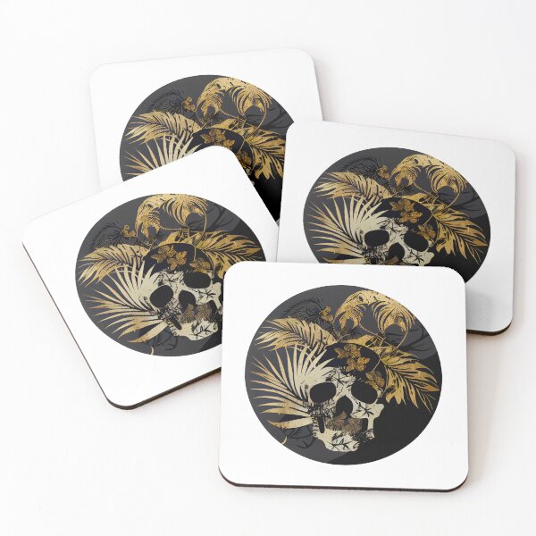 Item preview, Skull in Black and Gold designed and sold by ShadowAndSlate.