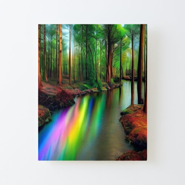 rainbow creek Canvas Mounted Print