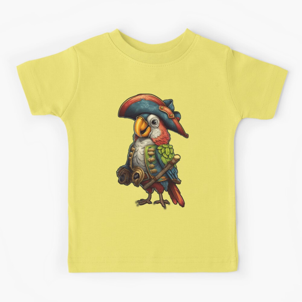 Play Ball Pirate Baseball Mascot Pirate Parrot Kids T-Shirt