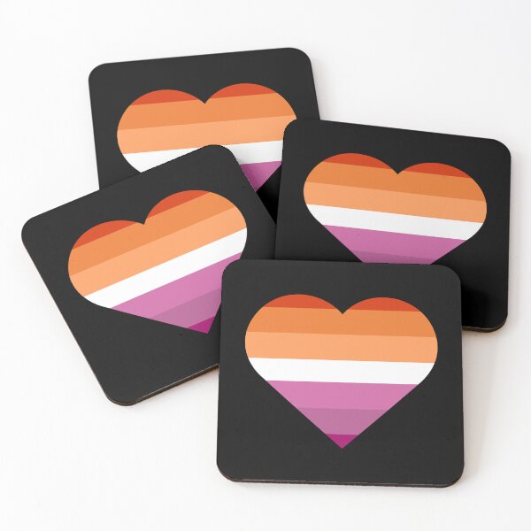 Item preview, Lesbian Sunset Flag Heart - Lesbian Pride designed and sold by Sophie’s Tees.