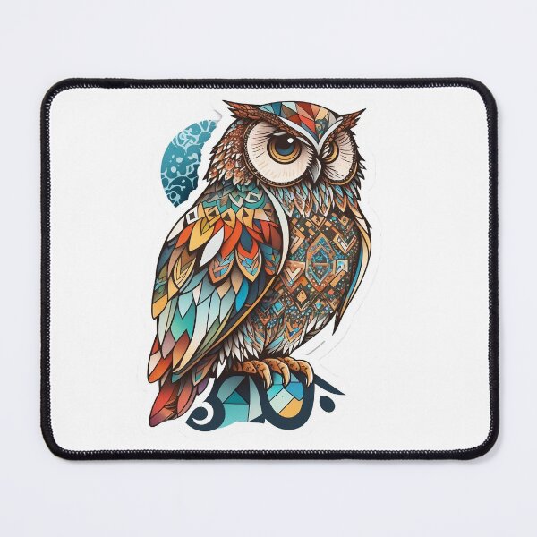 Item preview, Boho Colorful Owl Art designed and sold by ecoladesign.