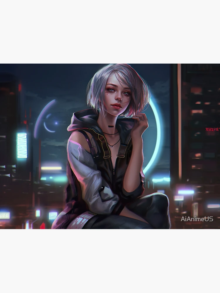 Arte AI: cyberpunk anime girl por @илья пьянков (lov3drain)