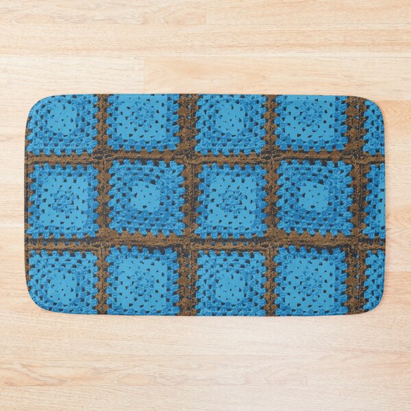 Item preview, Square Quadrados de Crochê quadrado da vovó. azul e marrom designed and sold by GirlaineSQ.