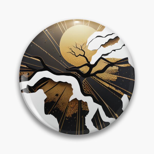 Artikelvorschau, Kintsugi Landscape Sun Rays Emblem entworfen und verkauft von ShadowAndSlate.