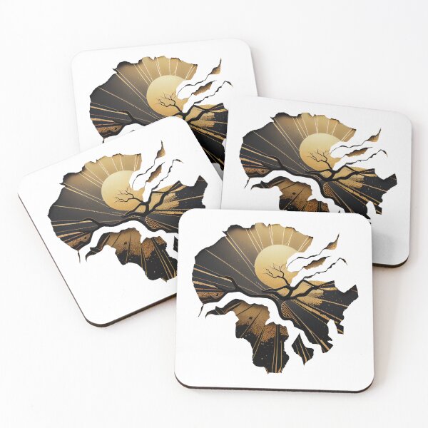 Item preview, Kintsugi Landscape Sun Rays Emblem designed and sold by ShadowAndSlate.