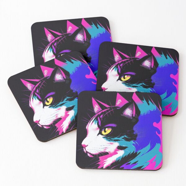 Item preview, vaporwave neko 001 designed and sold by assemblylineart.