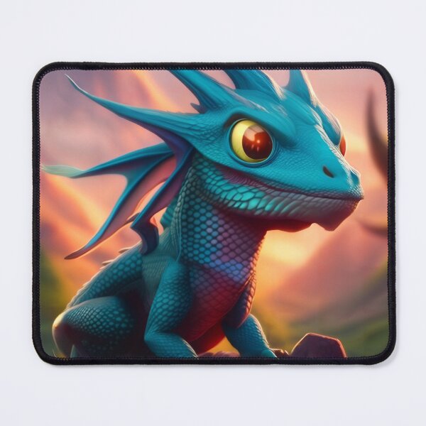 Item preview, Baby Cyan Dragon on a Rock designed and sold by dragynrain.
