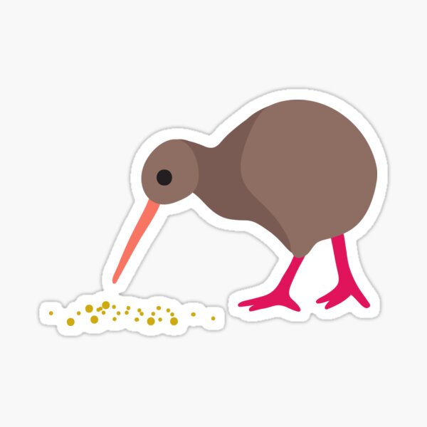 Kiwi birds on green Sticker