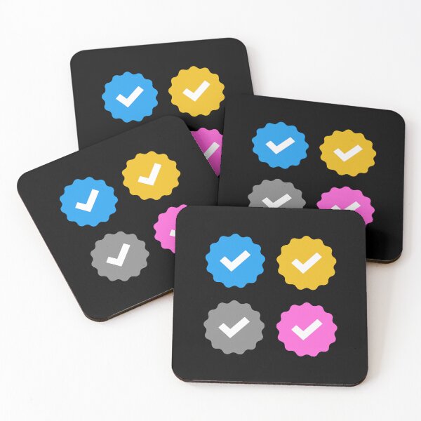 Item preview, Blue Gold Grey and Pink checkmark Pack - verified check mark - blue ribbon verified mark meme designed and sold by MillennialMemer.