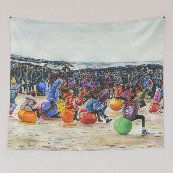Item preview, Space Hopper Racing at Trearddur Bay on Ynys Môn Anglesey on the North Wales Coast designed and sold by LymphomaLass.