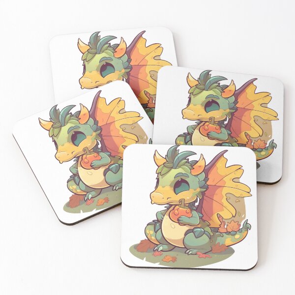 Item preview, Cute Autumn Fall Dragon Drinking from Acorn designed and sold by PTiger.