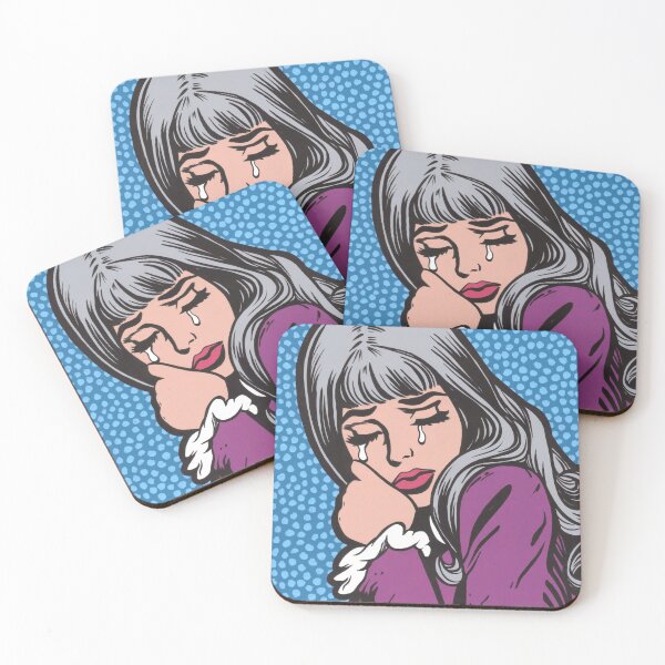 Item preview, Chica cómica llorando de cabello plateado designed and sold by turddemon.